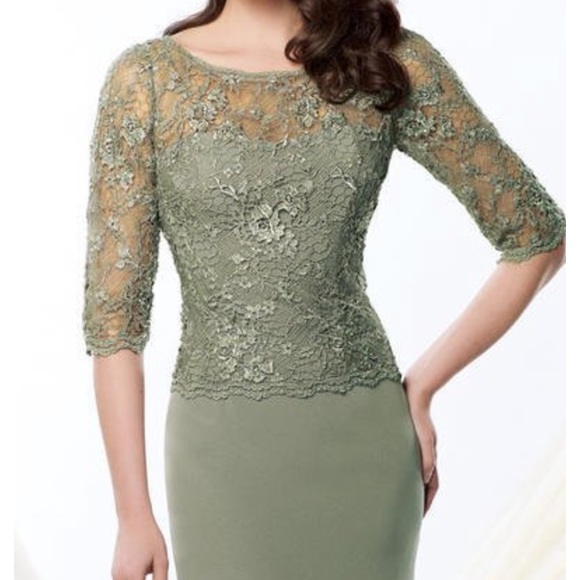 Montage by MonCheri 3/4 length silky crepe gown - Picture 11 of 13